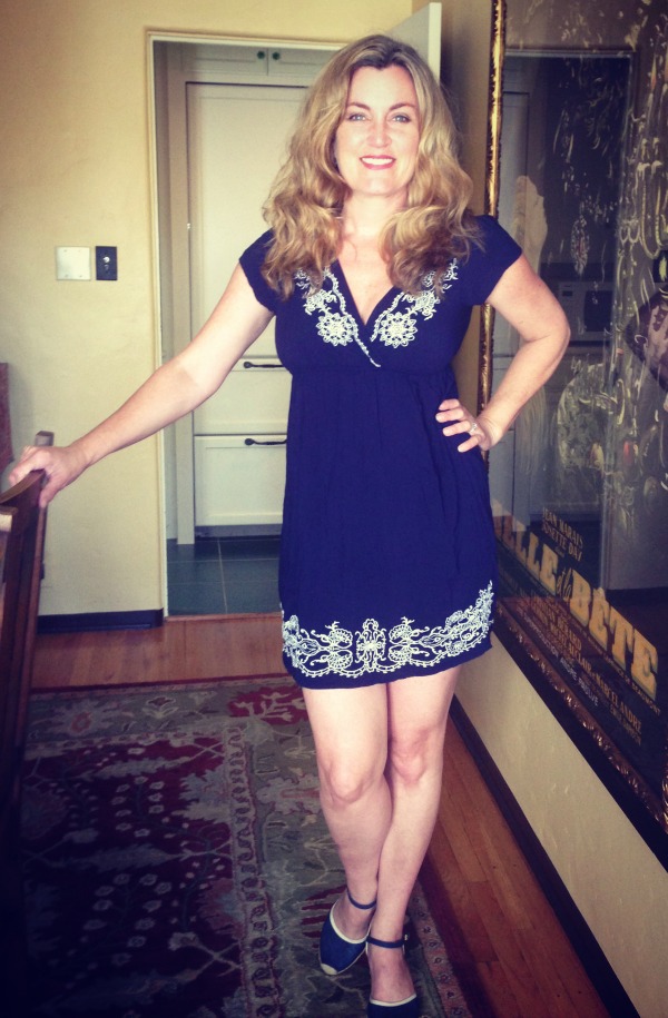 Dress #61. I bought this as a bathing suit cover-up at El Capitan last summer. It's wise not to bend over in this one.