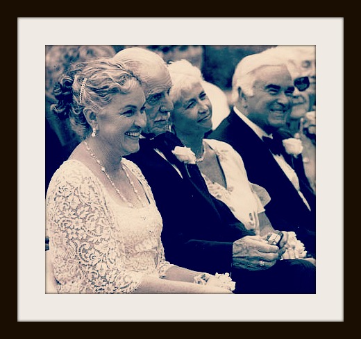 All of my parents at my wedding. From l-r my mom, my stepdad Guido, my stepmom Gini and my dad. Happy to see their late-bloomer happy. xo