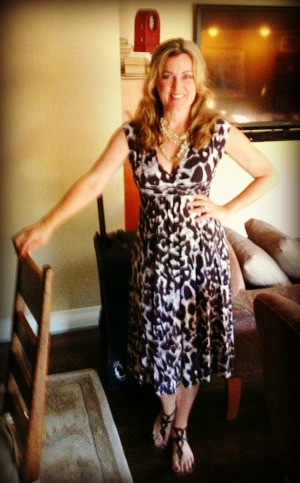 Dress #50. I wore this one out with my Pussy Posse at Mom 2.0 conference in Laguna Niguel. I think we all know by now that women dress for women. (This one I got whilst in Africa). Is it just me or do I look like I'm on Roofies in the picture?