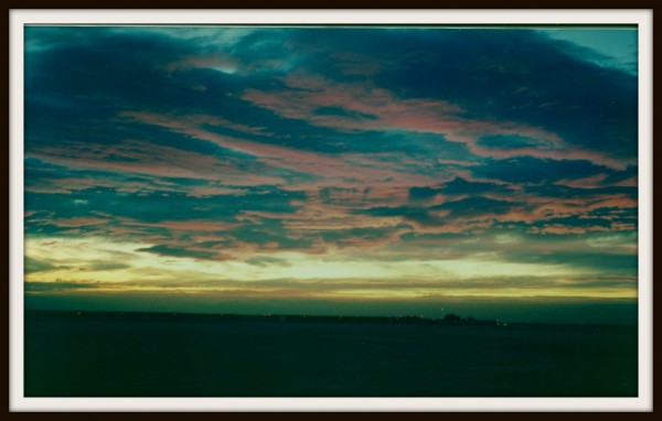 The sunset on the tarmac at Cannes airport. Au Revoir amor.